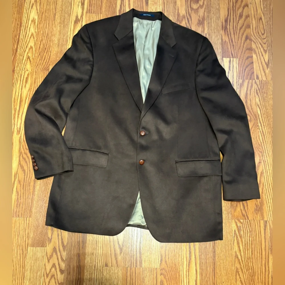 Ralph Lauren‎ Chocolate Men's 2 Button Microfiber Blazer 46T Preppy Dapper